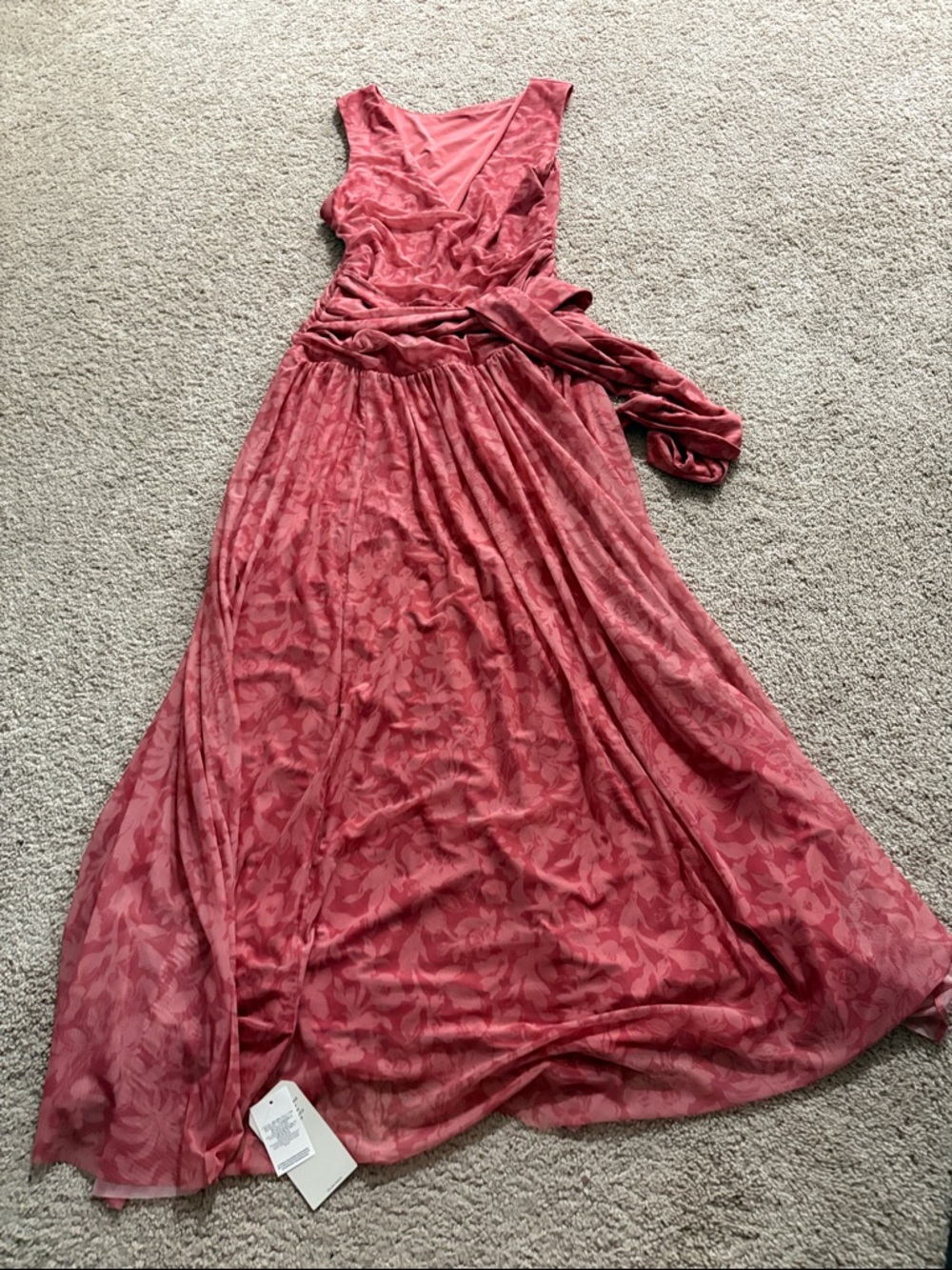 Abercrombie & Fitch Sleeveless V-Neck Maxi Dress in Rose Pink